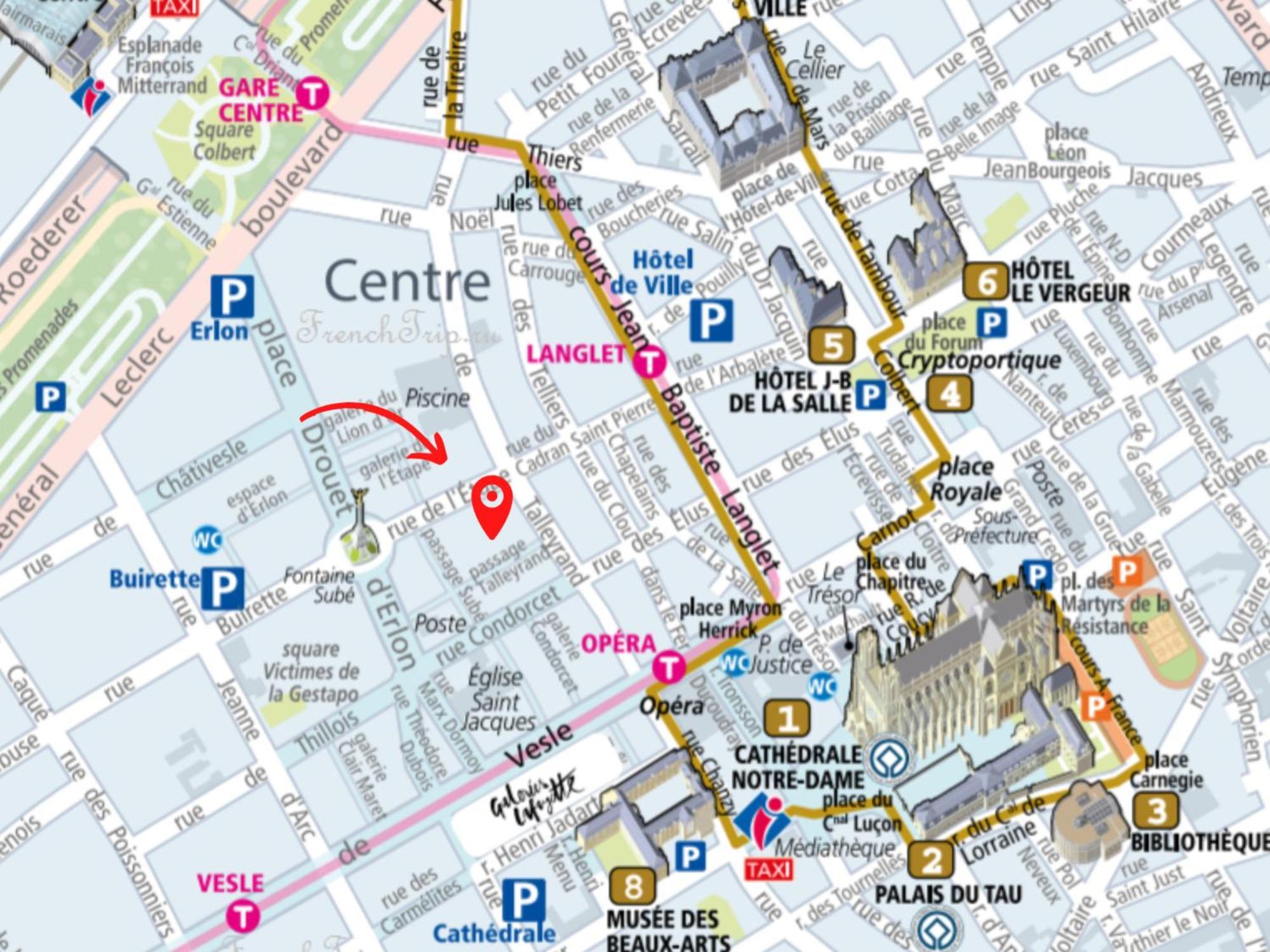 Passage Secret - Ideal Pro, Couples, Familles & Amis - Le Calme En Hypercentre - Wifi Haut Debit - Netflix - Machine A Laver - Gare, Cathedrale, Commerces, Restaurants & Transports En Commun A Moins De 10 Minutes A Pied Reims Exterior photo